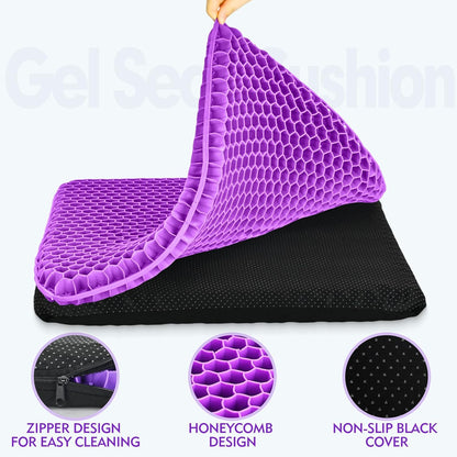 Double-Thick Gel Seat Cushion Honeycomb Breathable Non-Slip