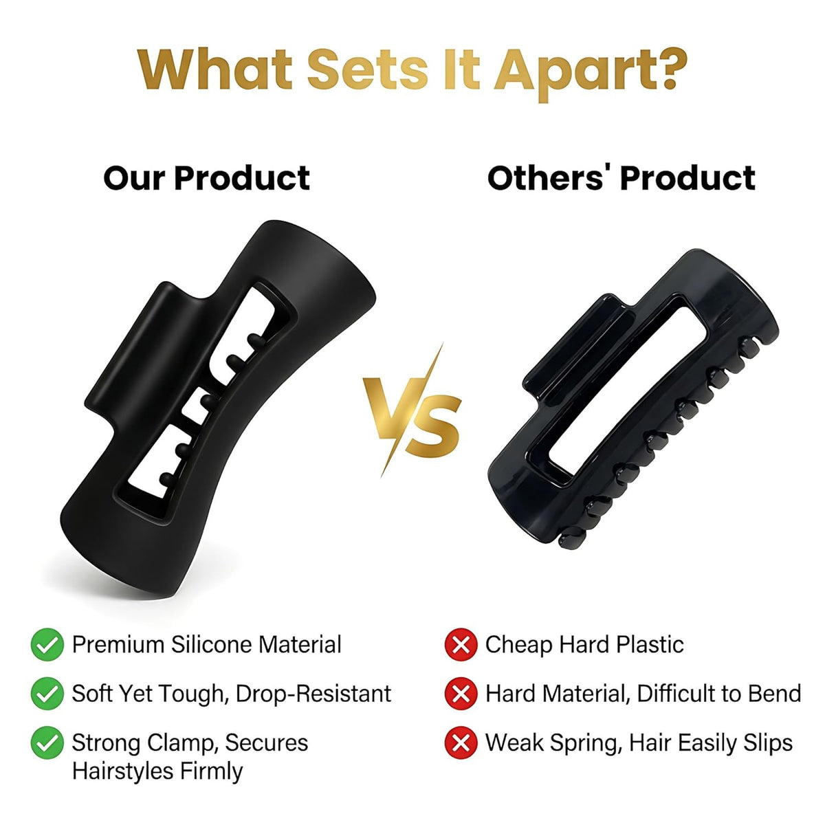 Large Silicone Hair Claw – Soft & Flexible