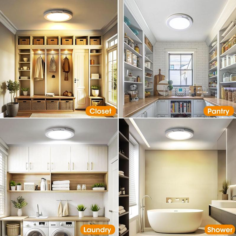 Rechargeable Motion Sensor LED Ceiling Light with Remote
