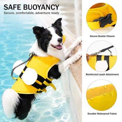 Cute Animal Dog Life Jacket – Fun Swimming Vest for Dogs, Safe & Comfortable Floatation Gear