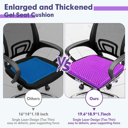 Double-Thick Gel Seat Cushion Honeycomb Breathable Non-Slip