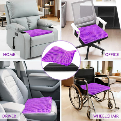 Double-Thick Gel Seat Cushion Honeycomb Breathable Non-Slip