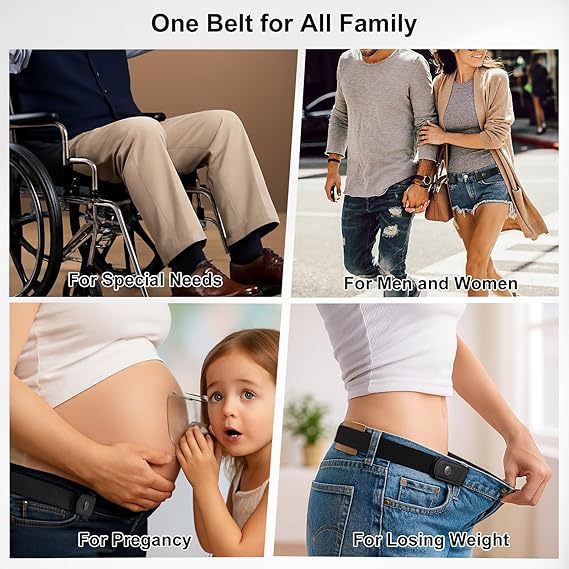 Invisible No-Buckle Elastic Belt - Adjustable Tactical Hook