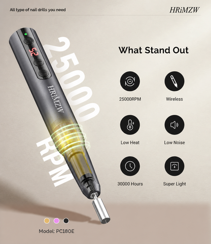 Pen-Shaped Rechargeable Nail Drill