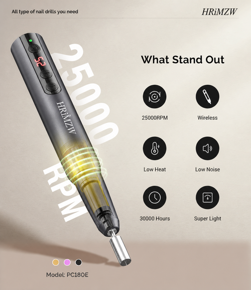 Pen-Shaped Rechargeable Nail Drill