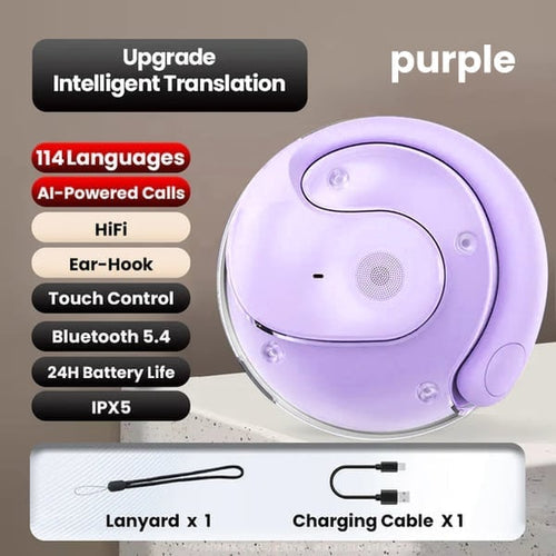 🏆AI-Powered Wireless Bluetooth 5.4 Earphones | Ultra-Clear Translation & Perfect iOS & Android Fit! 🎧🤖✨