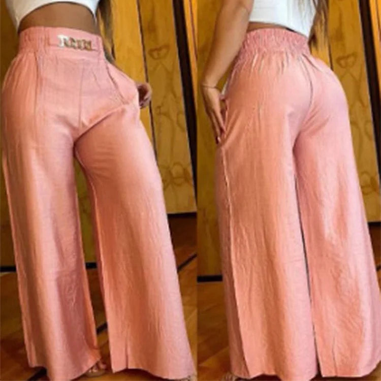 🔥Women's High-Waist Wide-Leg Trousers with Belt Accent💓Buy 2 Free Shipping