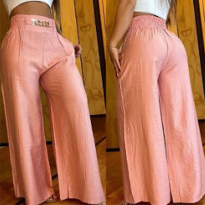 🔥Women's High-Waist Wide-Leg Trousers with Belt Accent💓Buy 2 Free Shipping