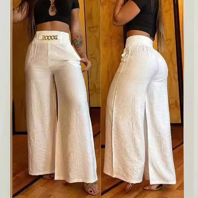 🔥Women's High-Waist Wide-Leg Trousers with Belt Accent💓Buy 2 Free Shipping