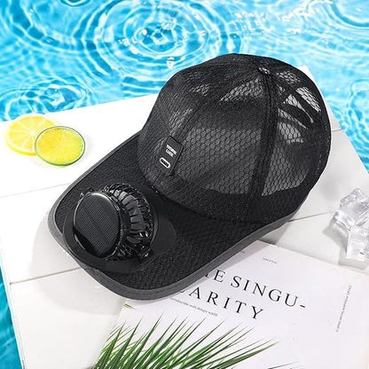 🔥Cooling Solar Fan Hat – UV Protection & Breathable Mesh