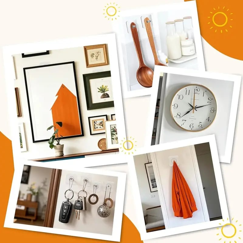 🏆 75K+ SOLD! 🥇49.9% OFF This Week - Adhesive Frame Hooks Wall Mount Self-Adhesive Hooks