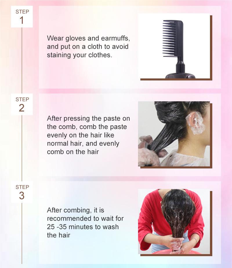 🧴3-in-1 herbal hair coloring comb | Easy hair coloring at home with built-in brush