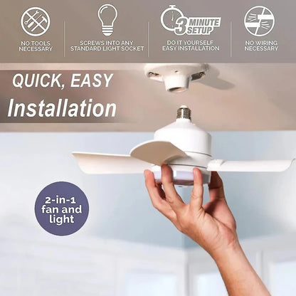 🎁 2-in-1 Portable Ceiling Fan with Light (Includes Remote Control)