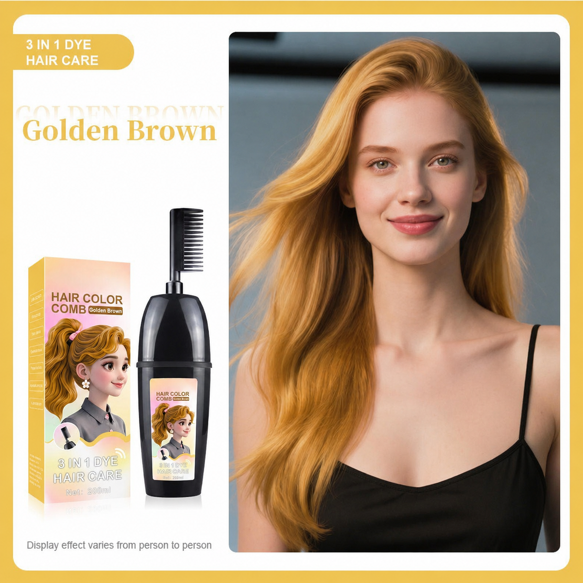 🧴3-in-1 herbal hair coloring comb | Easy hair coloring at home with built-in brush