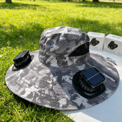 Summer Hot Sale🔥 New Ultralight Solar Fan Sun Hat – Lighter Than a Baseball!