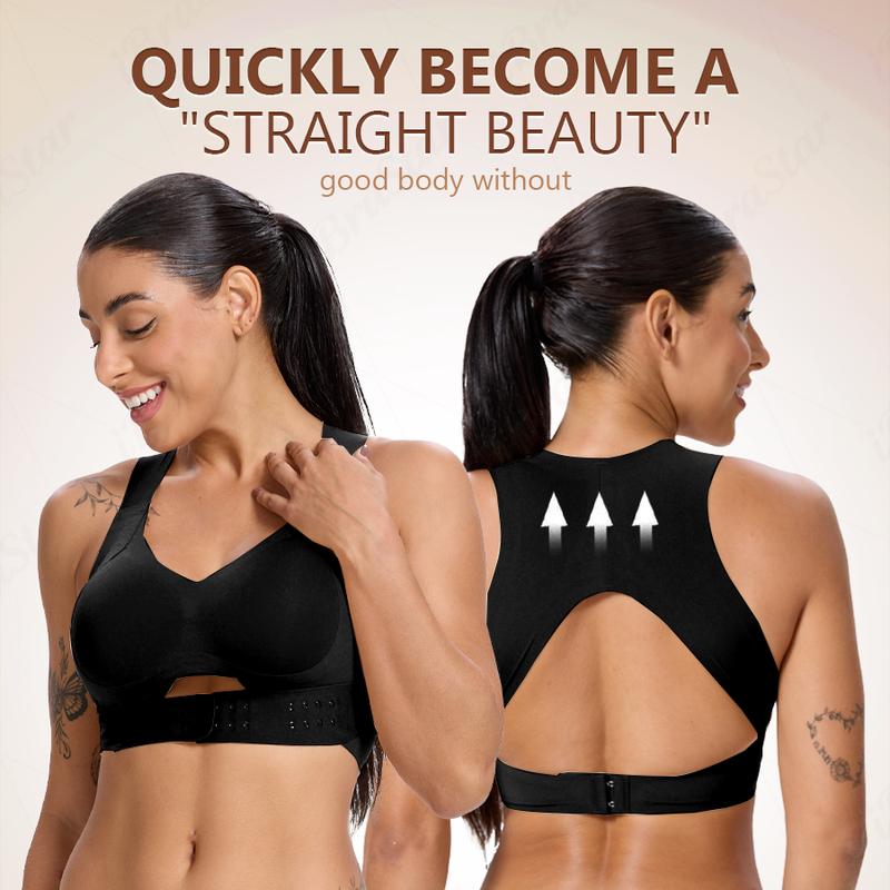 💕[Posture Correction] Soft, Breathable, Wire-Free Sports Bra - Full Cup Women's Non-Removable Molded Cups | Yoga, Fitness, Daily Workout in Beige