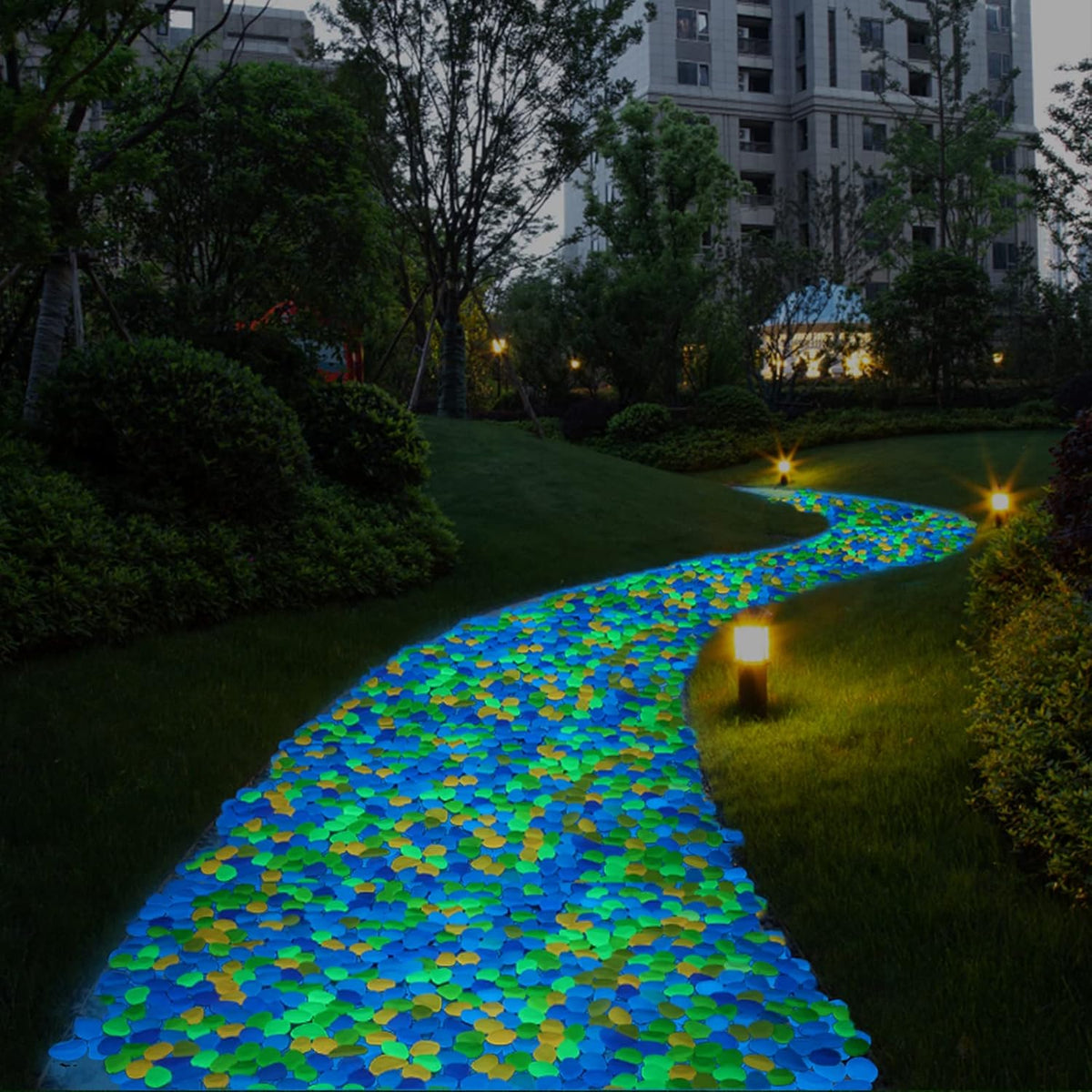 Colorful Glow-in-the-Dark Garden Stones