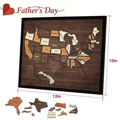 Wooden USA Travel Map Puzzle