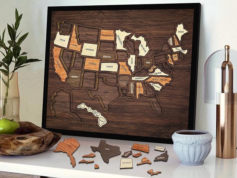 Wooden USA Travel Map Puzzle