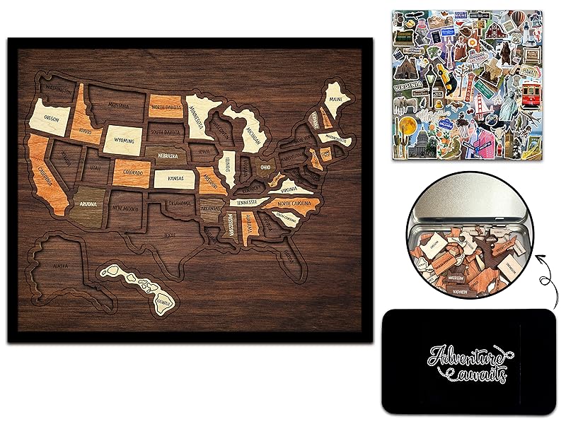 Wooden USA Travel Map Puzzle