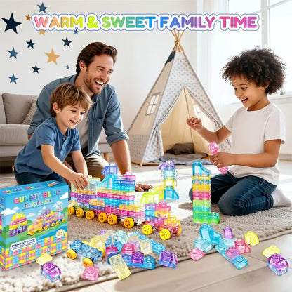 🌈Soft Jelly Stacking Blocks – 40PCS Squishy Sensory STEM Building Toy for Toddlers💛