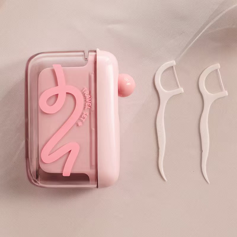 Automatic Pop-Up Dental Floss Dispenser Box Refillable Portable with Floss