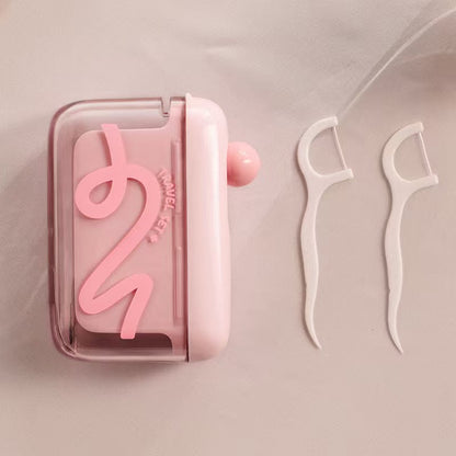 Automatic Pop-Up Dental Floss Dispenser Box Refillable Portable with Floss