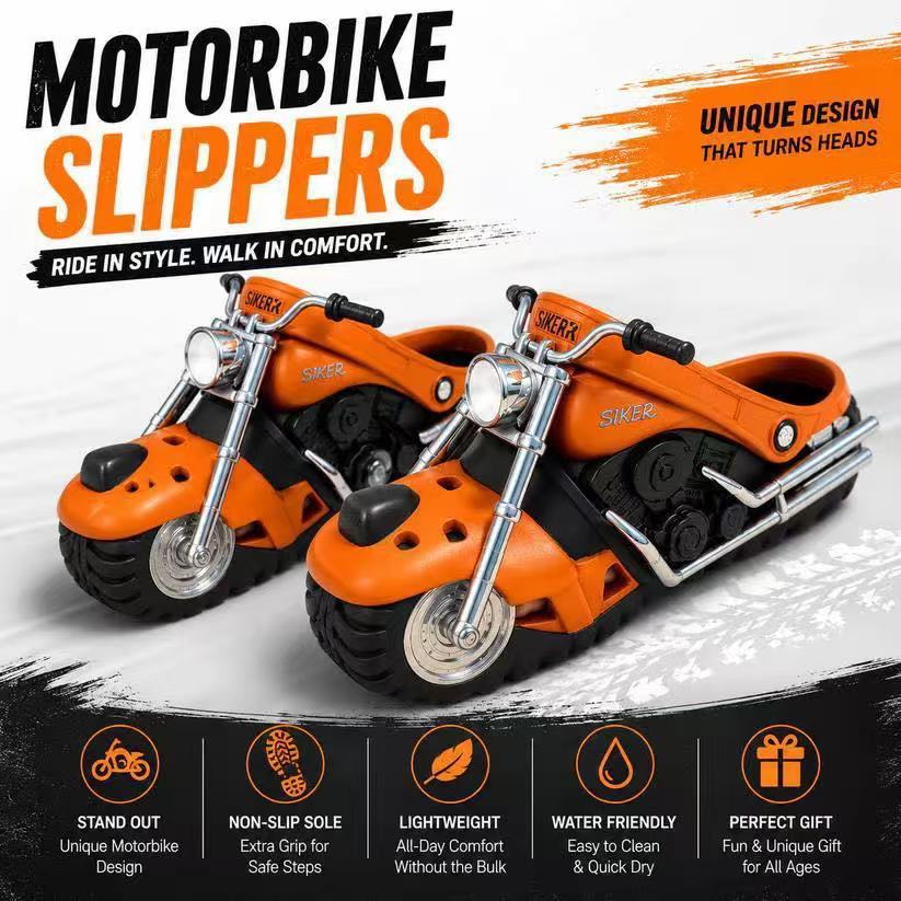 Funny motorcycle slippers