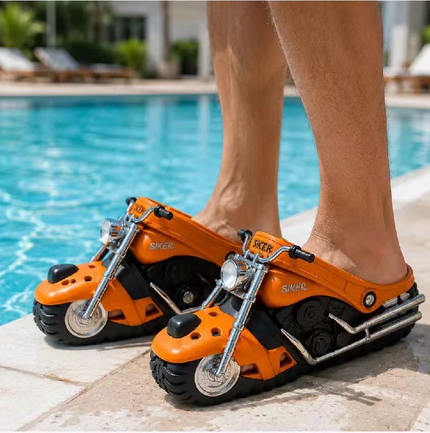 Funny motorcycle slippers