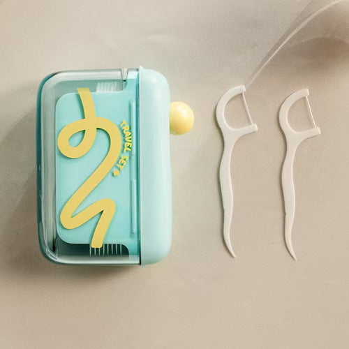 Automatic Pop-Up Dental Floss Dispenser Box Refillable Portable with Floss