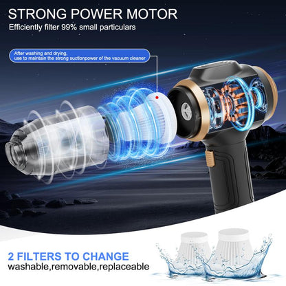 Skglm™ Insanely Powerful Cordless Car Vacuum — 19000Pa, 6-in-1 Deep-Clean System