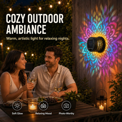 ✨Solar Mandala Wall Light | Outdoor Garden Fence Projector Lamp 🪐🌌
