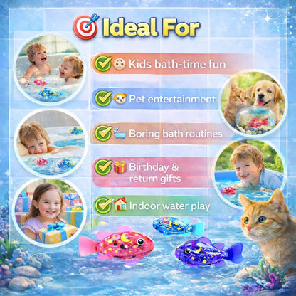 Magic Glowing Robot Fish (4-Pack) - Water-Activated LED Swimming Toys 🐠✨