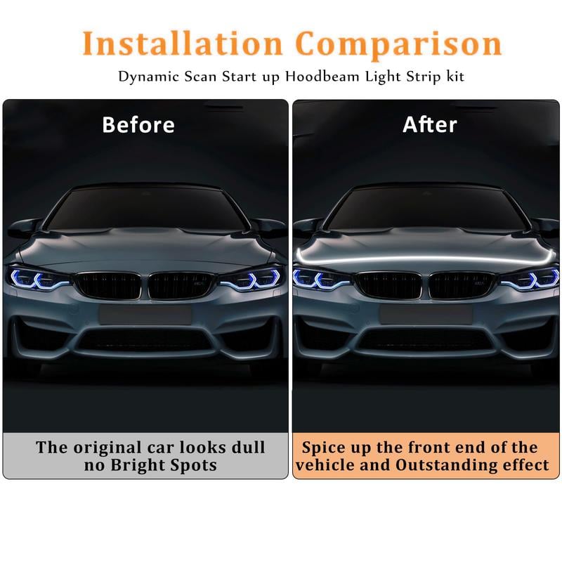 🚗71"High Brightness Automotive Hood Gap LED Strip - Ambient Lighting Package