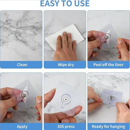 🏆 75K+ SOLD! 🥇49.9% OFF This Week - Adhesive Frame Hooks Wall Mount Self-Adhesive Hooks
