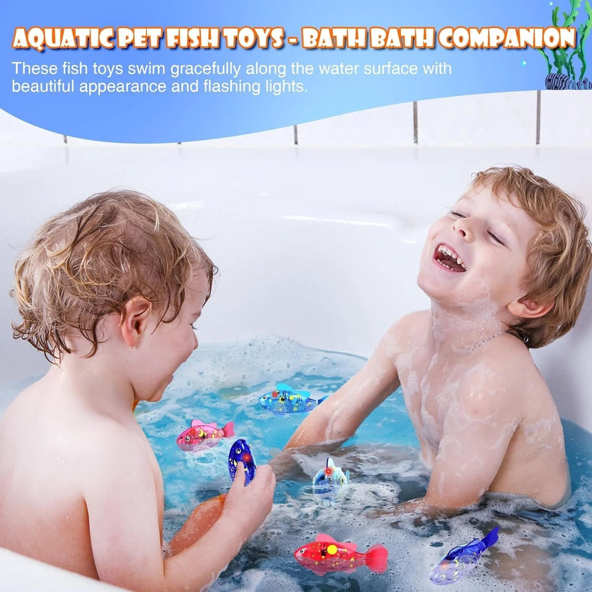 Magic Glowing Robot Fish (4-Pack) - Water-Activated LED Swimming Toys 🐠✨