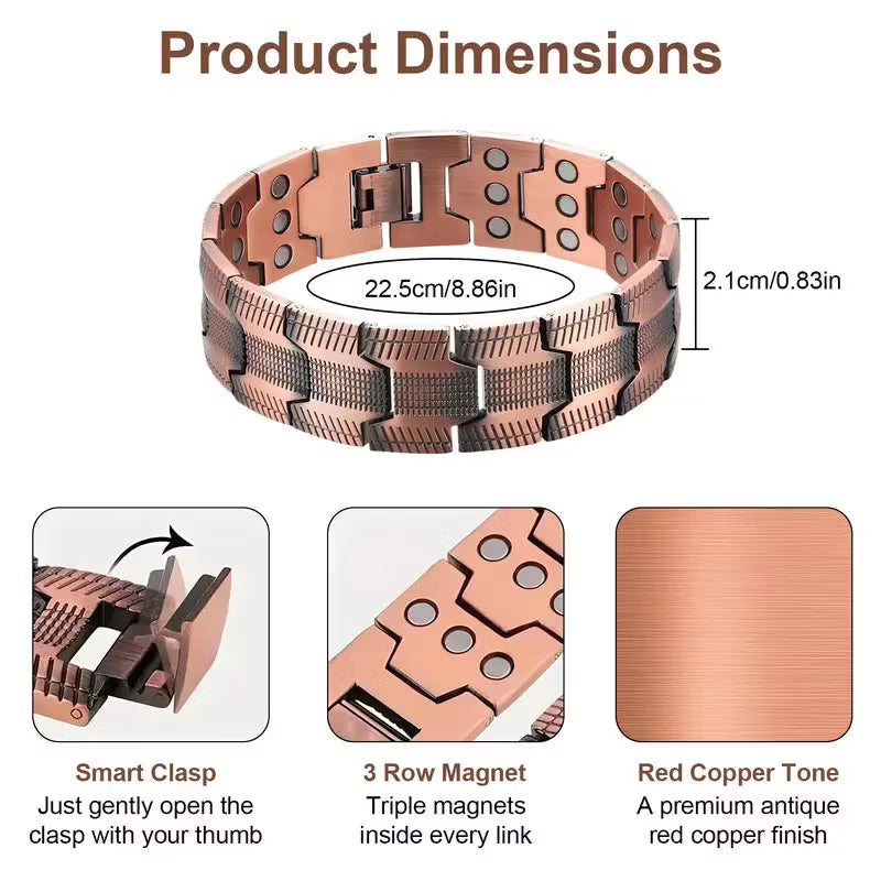 🔥99.9% Pure Copper Magnetic Bracelet--Relieve fatigue and promote blood circulation