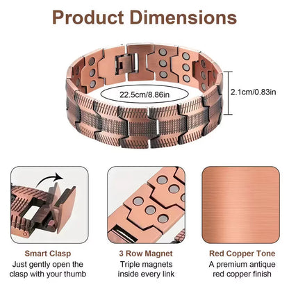 🔥99.9% Pure Copper Magnetic Bracelet--Relieve fatigue and promote blood circulation