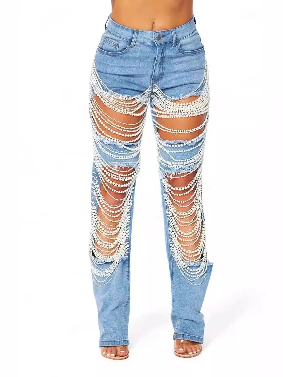 Upgrade your wardrobe 🔥Buy the trendy chain embellished jeans of 2026 now!