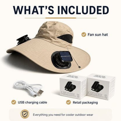 Summer Hot Sale🔥 New Ultralight Solar Fan Sun Hat – Lighter Than a Baseball!
