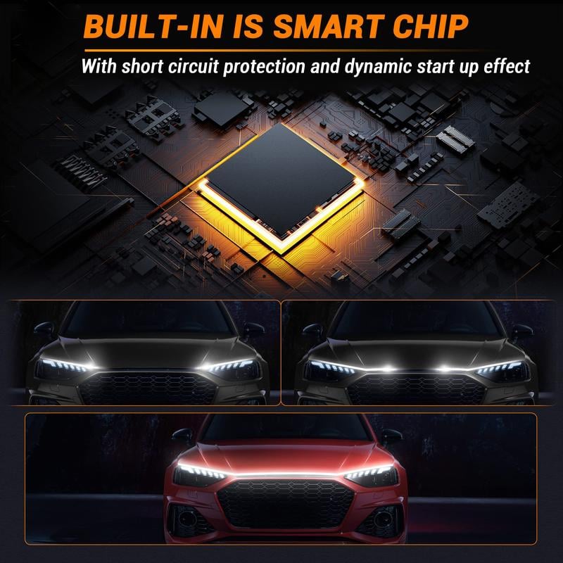 🚗71"High Brightness Automotive Hood Gap LED Strip - Ambient Lighting Package