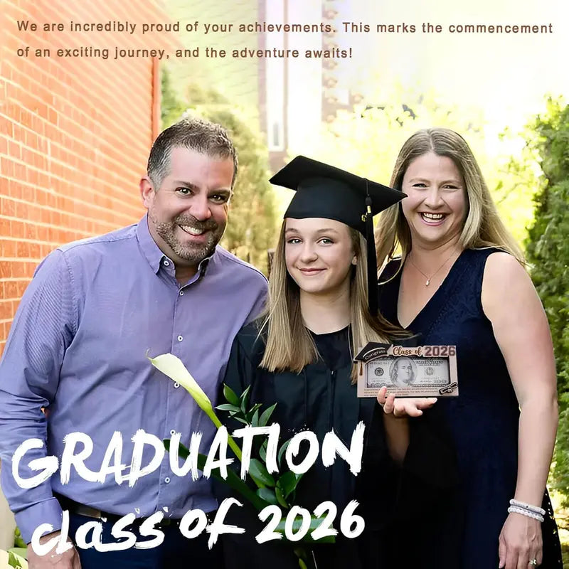 🎓 Class of 2026 Graduation Money Box – Wooden Cash Gift Holder