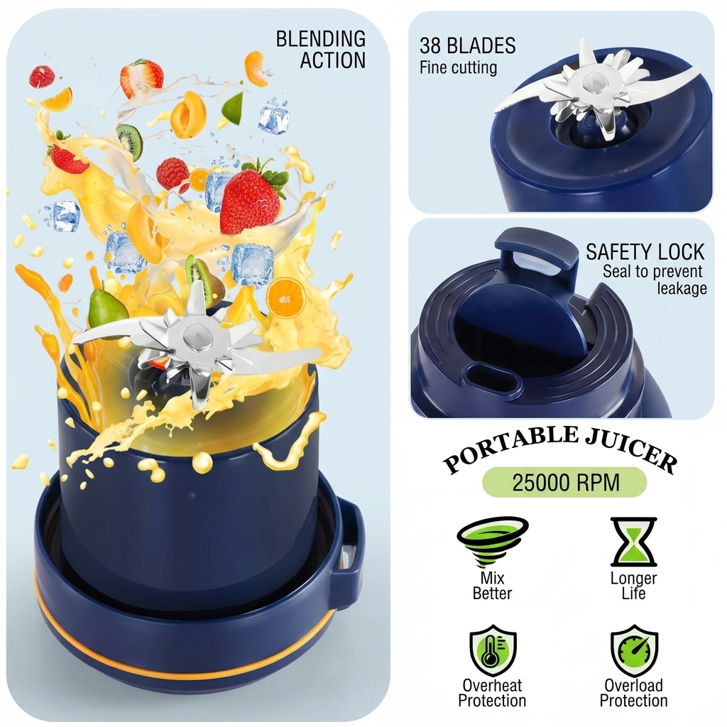 Cordless Portable Smoothie Juicer Blender Cup