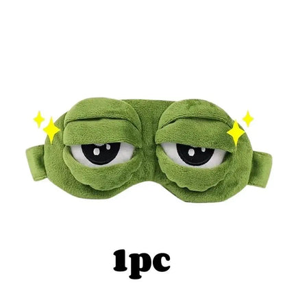 3D Frog Plush Sleep Mask with Cooling Gel – Soft & Comfortable