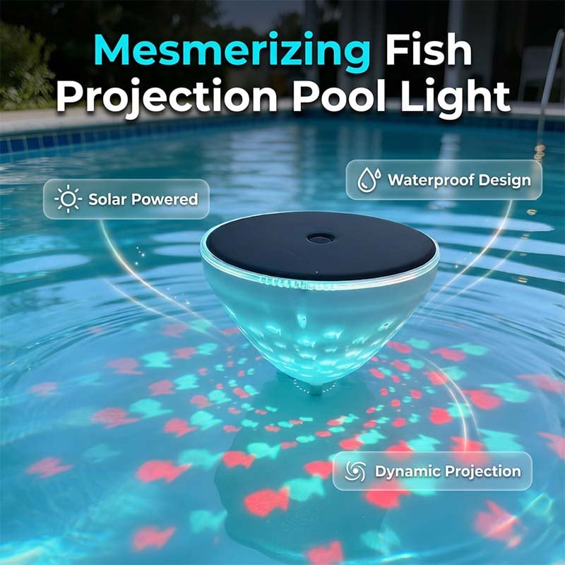 🐟✨Solar Floating Pool Light with Magical Fish Projection 🌊💡