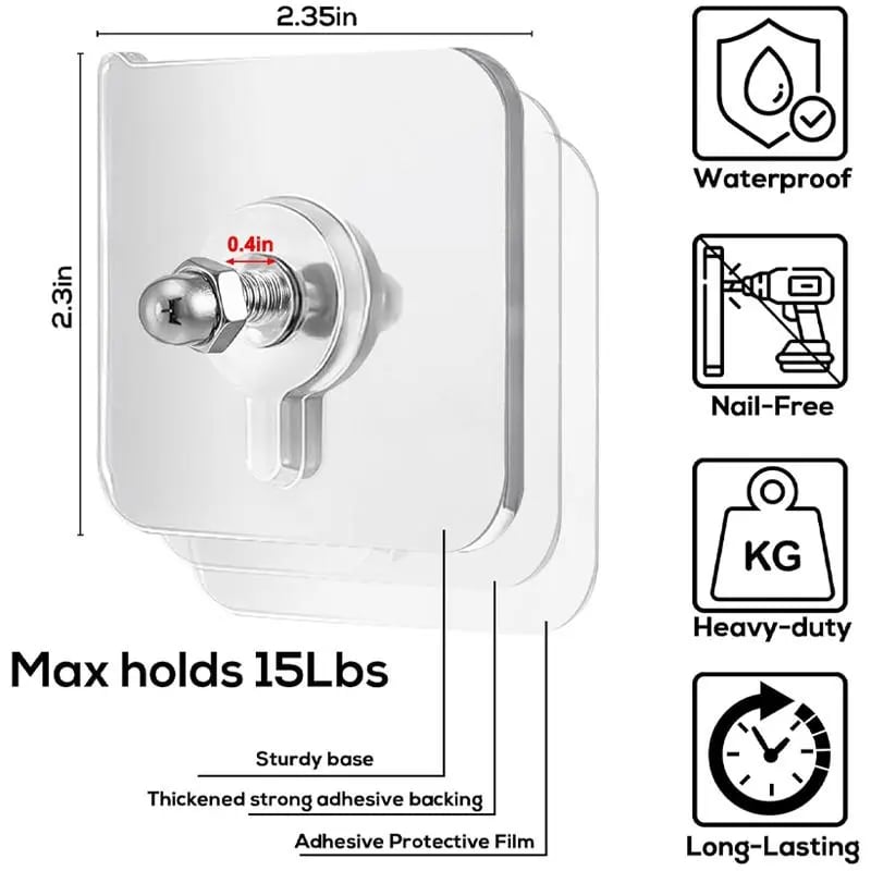 🏆 75K+ SOLD! 🥇49.9% OFF This Week - Adhesive Frame Hooks Wall Mount Self-Adhesive Hooks