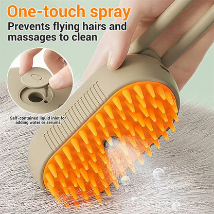 🐾Premium 3-in-1 Electric Pet Steam Brush - Steam, Massage & Hair Removal