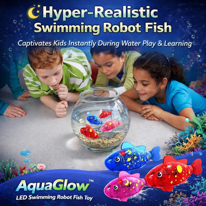 Magic Glowing Robot Fish (4-Pack) - Water-Activated LED Swimming Toys 🐠✨