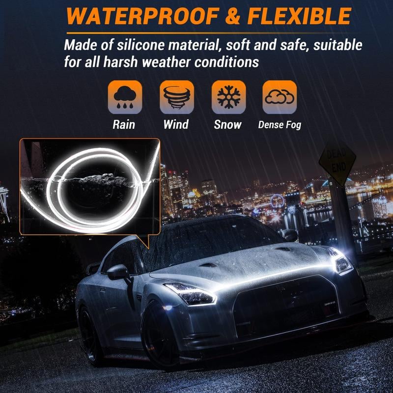 🚗71"High Brightness Automotive Hood Gap LED Strip - Ambient Lighting Package