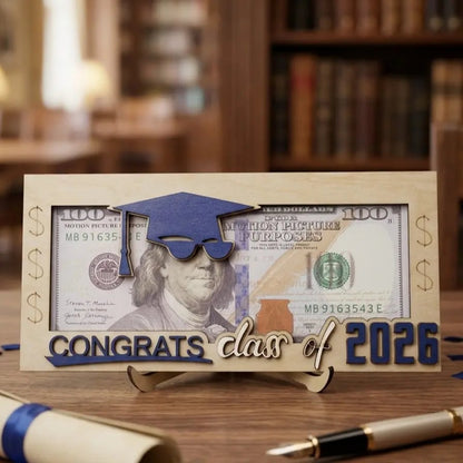 🎓 Class of 2026 Graduation Money Box – Wooden Cash Gift Holder